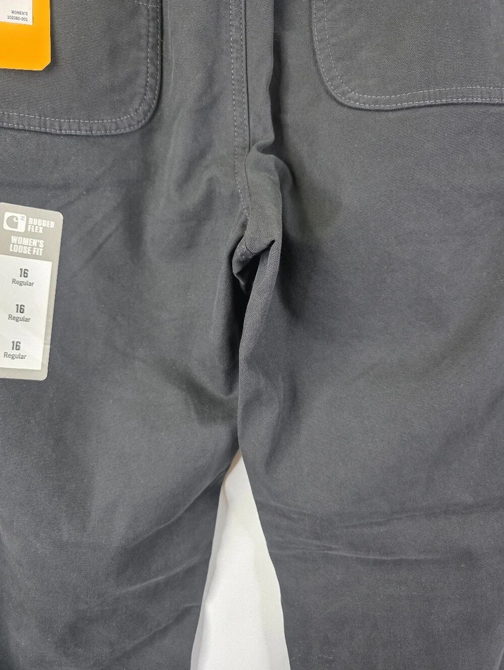 Carhartt Womens Size 16 Rugged Flex Straight Loose Fit Canvas Work Pants Regular